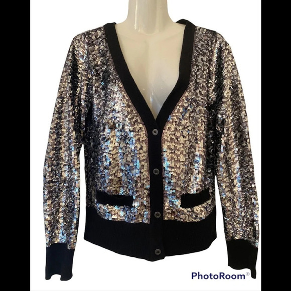 Pink Victoria’s Secret Fashion Show Runway Sequin Button Down Cardigan - Picture 1 of 7